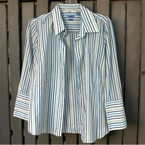 Women’s Izod Button-down Stripe Shirt Sz Large